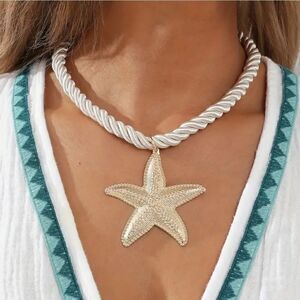 Starfish boho rope style necklace